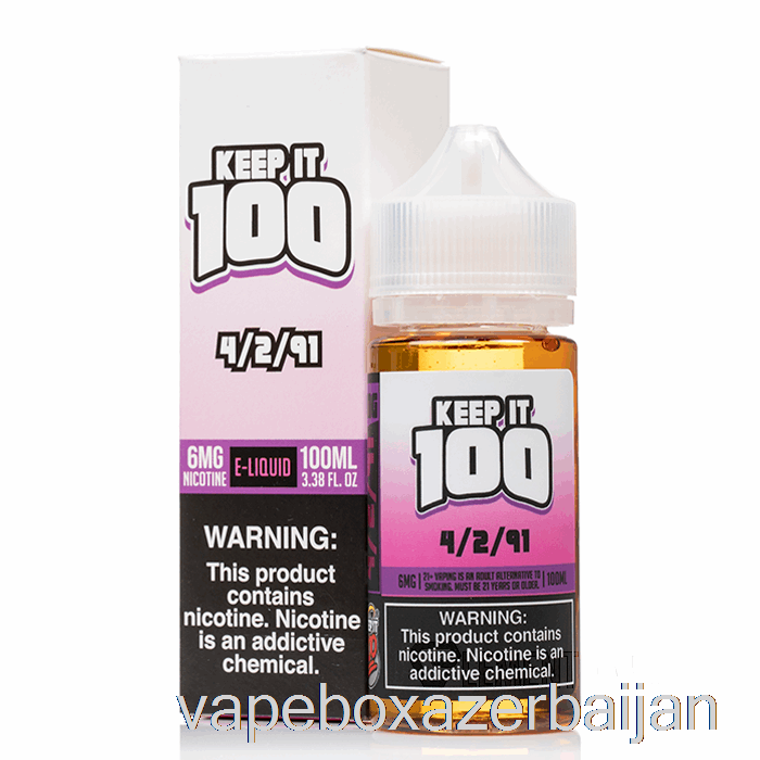 E-Juice Vape 4/2/91 - Keep It 100 E-Liquid - 100mL 6mg
